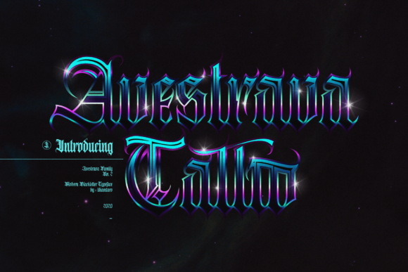 Avestrava Tattoo: A Bold Blackletter Font for Branding