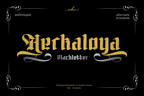 Herkaloya: A Bold Blackletter Font for Makers