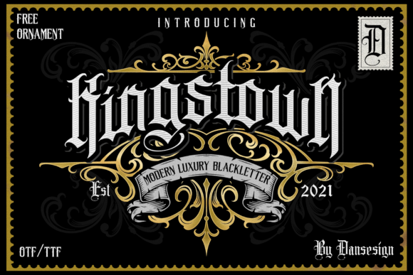 Kingstown Font: A Bold Blackletter Typeface for Your Brand