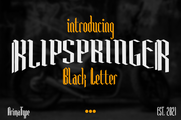 Klipspringer: A Bold Blackletter Font for Crafters